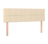 vidaXL Tête de Lit à LED Meuble de Chambre à Coucher Accessoire de Lit Double Tête de Cadre de Lit Intérieur Crème 144x5x78/88 cm Tissu