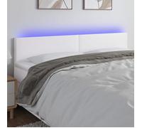 vidaXL Tête de lit LED 160x5x78/88 cm simili cuir blanc 3121429