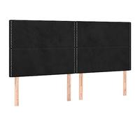 Vidaxl Tête De Lit À Led Noir 200x5x118/128 Cm Velours Noir