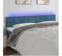 vidaXL Tête de Lit à LED Meuble de Chambre à Coucher Accessoire de Lit Double Tête de Cadre de Lit Intérieur Bleu Foncé 3121676