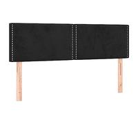 vidaXL Tête de Lit à LED Meuble de Chambre à Coucher Accessoire de Lit Double Tête de Cadre de Lit Intérieur Noir 144x5x78/88 cm Velours