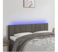 vidaXL Tête de Lit à LED Meuble de Chambre à Coucher Accessoire de Lit Double Tête de Cadre de Lit Intérieur Gris Foncé 3121661