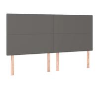 vidaXL Tête de Lit à LED Meuble de Chambre à Coucher Accessoire de Lit Double Tête de Cadre de Lit Intérieur Gris 160x5x118/128 cm Similicuir