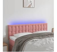 vidaXL Tête de lit à LED Velours Rose 144x5x78/88 cm pour lit double