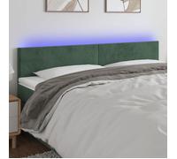 vidaXL Tête de Lit à LED Meuble de Chambre à Coucher Accessoire de Lit Double Tête de Cadre de Lit Intérieur Vert Foncé 3121389