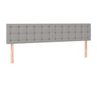 Tête de Lit à LED Meuble de Chambre à Coucher Accessoire de Lit Double Tête de Cadre de Lit Intérieur Gris Clair 160x5x78/88 cm Tissu