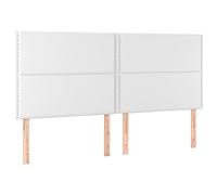 vidaXL Tête de Lit à LED Meuble de Chambre à Coucher Accessoire de Lit Double Tête de Cadre de Lit Intérieur Blanc 200x5x118/128 cm Similicuir