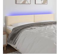 vidaXL Tête de Lit à LED Meuble de Chambre à Coucher Accessoire de Lit Double Tête de Cadre de Lit Intérieur Crème 3121491