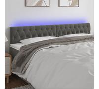 3122015 vidaXL Tête de lit à LED Gris foncé 200x7x78-88 cm Velours
