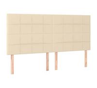 vidaXL Tête de Lit à LED Meuble de Chambre à Coucher Accessoire de Lit Double Tête de Cadre de Lit Intérieur Crème 200x5x118/128 cm Tissu