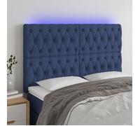 vidaXL Tête de Lit à LED Meuble de Chambre à Coucher Accessoire de Lit Double Tête de Cadre de Lit Intérieur Bleu 3122772