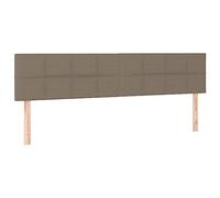 vidaXL Tête de Lit à LED Meuble de Chambre à Coucher Accessoire de Lit Double Tête de Cadre de Lit Intérieur Taupe 200x5x78/88 cm Tissu