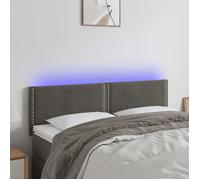 vidaXL Tête de Lit à LED Meuble de Chambre à Coucher Accessoire de Lit Double Tête de Cadre de Lit Intérieur Gris Foncé 3121521