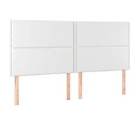Vidaxl Tête De Lit À Led Blanc 200x5x118/128 Cm Similicuir Blanc