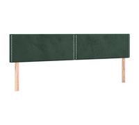 vidaXL Tête de Lit à LED Meuble de Chambre à Coucher Accessoire de Lit Double Tête de Cadre de Lit Intérieur Vert Foncé 200x5x78/88 cm Velours