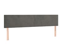 vidaXL Tête de Lit à LED Meuble de Chambre à Coucher Accessoire de Lit Double Tête de Cadre de Lit Intérieur Gris Foncé 160x5x78/88 cm Velours