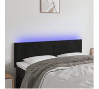 vidaXL Tête de lit à LED 144x5x78/88 cm Velours Noir