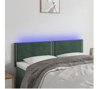 vidaXL Tête de Lit à LED Meuble de Chambre à Coucher Accessoire de Lit Double Tête de Cadre de Lit Intérieur Vert Foncé 3121523