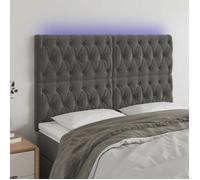 Vidaxl Tête De Lit À Led Gris Foncé 160x7x118/128 Cm Velours Gris