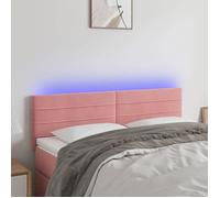 vidaXL Tête de Lit à LED Meuble de Chambre à Coucher Accessoire de Lit Double Tête de Cadre de Lit Intérieur Rose 3121805