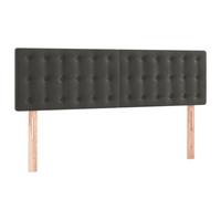 vidaXL Tête de Lit à LED Meuble de Chambre à Coucher Accessoire de Lit Double Tête de Cadre de Lit Intérieur Gris Foncé 144x5x78/88 cm Velours