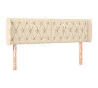 vidaXL Tête de lit LED pour lit double en tissu crème 163x16x78/88 cm