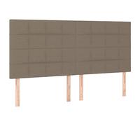 vidaXL Tête de Lit à LED Meuble de Chambre à Coucher Accessoire de Lit Double Tête de Cadre de Lit Intérieur Taupe 180x5x118/128 cm Tissu
