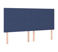 vidaXL Tête de Lit à LED Meuble de Chambre à Coucher Accessoire de Lit Double Tête de Cadre de Lit Intérieur Bleu 160x5x118/128 cm Tissu