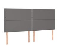 vidaXL Tête de Lit à LED Meuble de Chambre à Coucher Accessoire de Lit Double Tête de Cadre de Lit Intérieur Gris 180x5x118/128 cm Similicuir