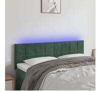 vidaXL Tête de Lit à LED Meuble de Chambre à Coucher Accessoire de Lit Double Tête de Cadre de Lit Intérieur Vert Foncé 3121663