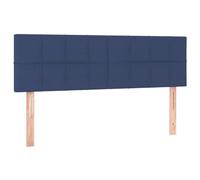 vidaXL Tête de Lit à LED Meuble de Chambre à Coucher Accessoire de Lit Double Tête de Cadre de Lit Intérieur Bleu 144x5x78/88 cm Tissu