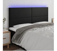 vidaXL Hoofdbord LED 160x5x118/128 cm kunstleer zwart3122240 Noir
