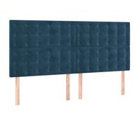 vidaXL Tête de Lit à LED Meuble de Chambre à Coucher Accessoire de Lit Double Tête de Cadre de Lit Intérieur Bleu Foncé 180x5x118/128 cm Velours