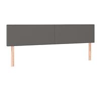 vidaXL Tête de Lit à LED Meuble de Chambre à Coucher Accessoire de Lit Double Tête de Cadre de Lit Intérieur Gris 200x5x78/88 cm Similicuir