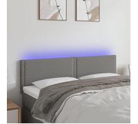 vidaXL Tête de Lit à LED Meuble de Chambre à Coucher Accessoire de Lit Double Tête de Cadre de Lit Intérieur Gris Foncé 3121471