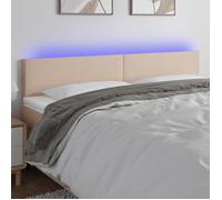 vidaXL Tête de Lit à LED Meuble de Chambre à Coucher Accessoire de Lit Double Tête de Cadre de Lit Intérieur Cappuccino 3121439
