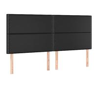 Vidaxl Tête De Lit À Led Noir 200x5x118/128 Cm Similicuir Noir