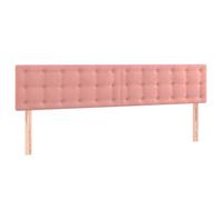 vidaXL Tête de Lit à LED Meuble de Chambre à Coucher Accessoire de Lit Double Tête de Cadre de Lit Intérieur Rose 200x5x78/88 cm Velours