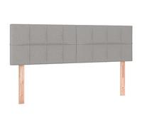 vidaXL Tête de Lit à LED Meuble de Chambre à Coucher Accessoire de Lit Double Tête de Cadre de Lit Intérieur Gris Clair 144x5x78/88 cm Tissu