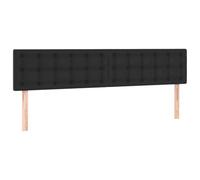 vidaXL Tête de Lit à LED Meuble de Chambre à Coucher Accessoire de Lit Double Tête de Cadre de Lit Intérieur Noir 200x5x78/88 cm Similicuir
