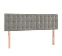 vidaXL Tête de Lit à LED Meuble de Chambre à Coucher Accessoire de Lit Double Tête de Cadre de Lit Intérieur Gris Clair 144x5x78/88 cm Velours