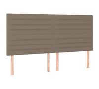 vidaXL Tête de lit à LED pour lit double 180x5x118/128 cm Tissu Taupe