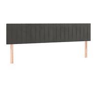 vidaXL Tête de Lit à LED Meuble de Chambre à Coucher Accessoire de Lit Double Tête de Cadre de Lit Intérieur Gris Foncé 160x5x78/88 cm Velours