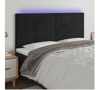vidaXL Tête de Lit à LED Meuble de Chambre à Coucher Accessoire de Lit Double Tête de Cadre de Lit Intérieur Noir 3122620