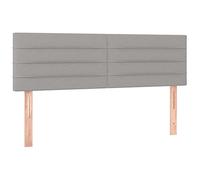 vidaXL Tête de Lit à LED Meuble de Chambre à Coucher Accessoire de Lit Double Tête de Cadre de Lit Intérieur Gris Clair 144x5x78/88 cm Tissu