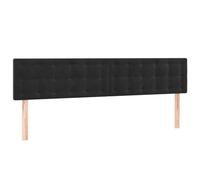 vidaXL Tête de Lit à LED Meuble de Chambre à Coucher Accessoire de Lit Double Tête de Cadre de Lit Intérieur Noir 180x5x78/88 cm Velours