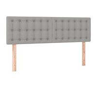 vidaXL Tête de Lit à LED Meuble de Chambre à Coucher Accessoire de Lit Double Tête de Cadre de Lit Intérieur Gris Clair 144x5x78/88 cm Tissu