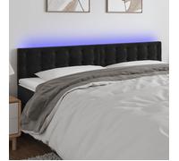 vidaXL Tête de Lit à LED Meuble de Chambre à Coucher Accessoire de Lit Double Tête de Cadre de Lit Intérieur Noir 180x5x78/88 cm Velours