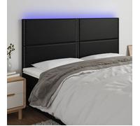 vidaXL Tête de Lit à LED Meuble de Chambre à Coucher Accessoire de Lit Double Tête de Cadre de Lit Intérieur Noir 3122392