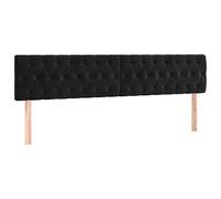 vidaXL Tête de Lit à LED Meuble de Chambre à Coucher Accessoire de Lit Double Tête de Cadre de Lit Intérieur Noir 180x7x78/88 cm Velours